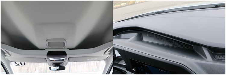 儀錶台前方和車頂都有開放置物處設計,全車儲物空間無處不在。