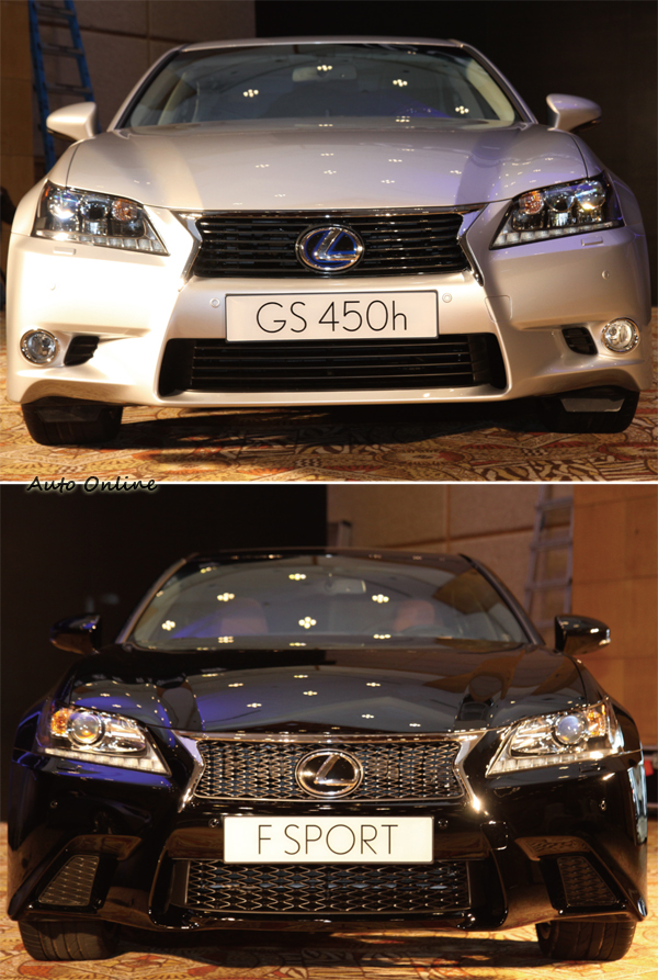 GS3502 F-Sport與GS450h車頭裝扮稍有不同,前者更強化它的跑車形象。