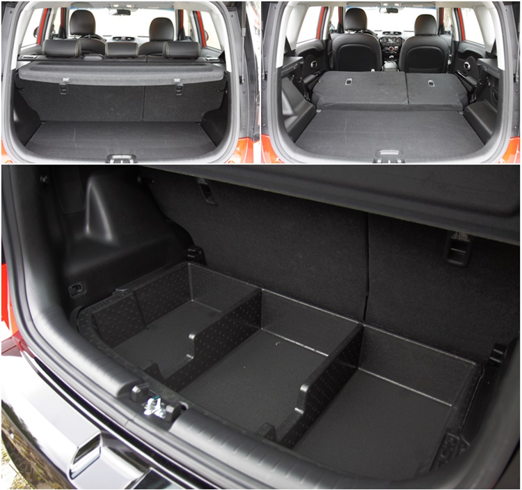 椅背翻摺後無法形成平整的行李空間,不過夾層收納依然很實用。