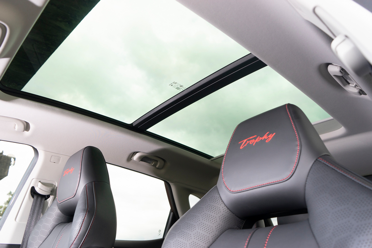 面積達1.19平方公尺的全景天窗。