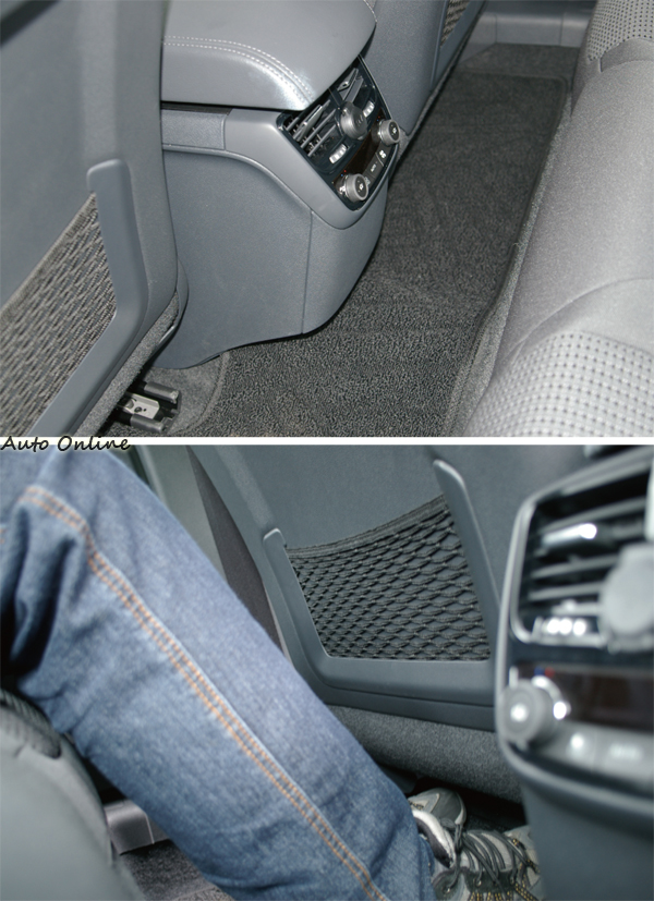 後座乘客的膝部空間充裕,連中央座位的地板空間都有特別的考量設計。