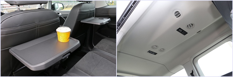 全車每位乘員都有專屬的空調出風口,第二排椅背還有折疊餐盤、兩組小口袋和地圖袋的設計。