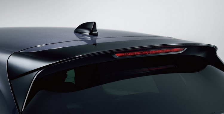 專屬鯊魚鰭天線和車頂尾翼（水晶黑珍珠漆）