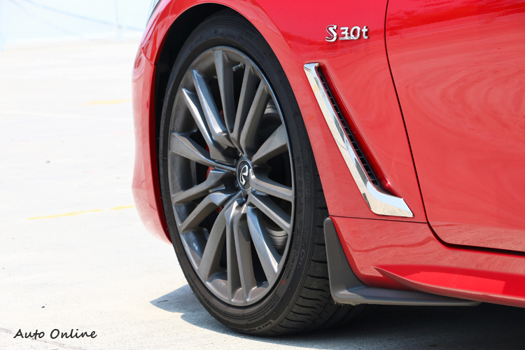 車側的導風孔可帶走煞車的熱能,下方的小饅頭也是考慮到空氣力學所設計。