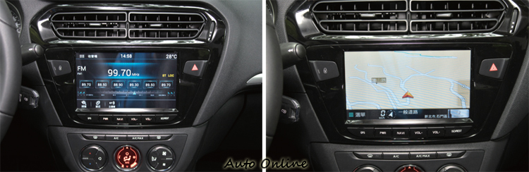 八吋觸控螢幕整合整合了衛星導航、數位電視、藍牙免持與倒車顯影等功能。