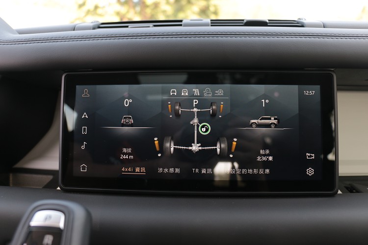 全地形反應模式可從中控台上方螢幕圖示監控,快速選擇所需要的越野模式與車輛目前狀態。