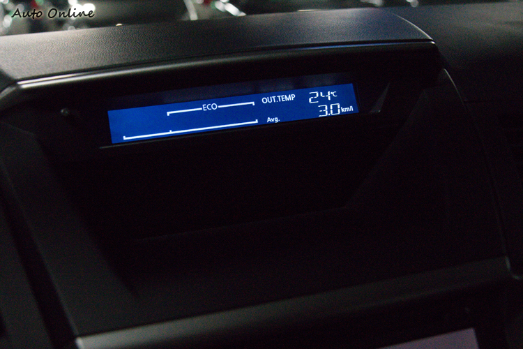 多功能行車資訊顯示幕提供瞬間油耗、室外溫度等資訊。