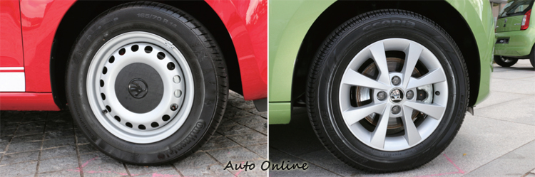 這次所引進的五門版Citigo共有經典款與極致款,分別配上165/70R14的鋼圈與175/65R14的鋁圈。